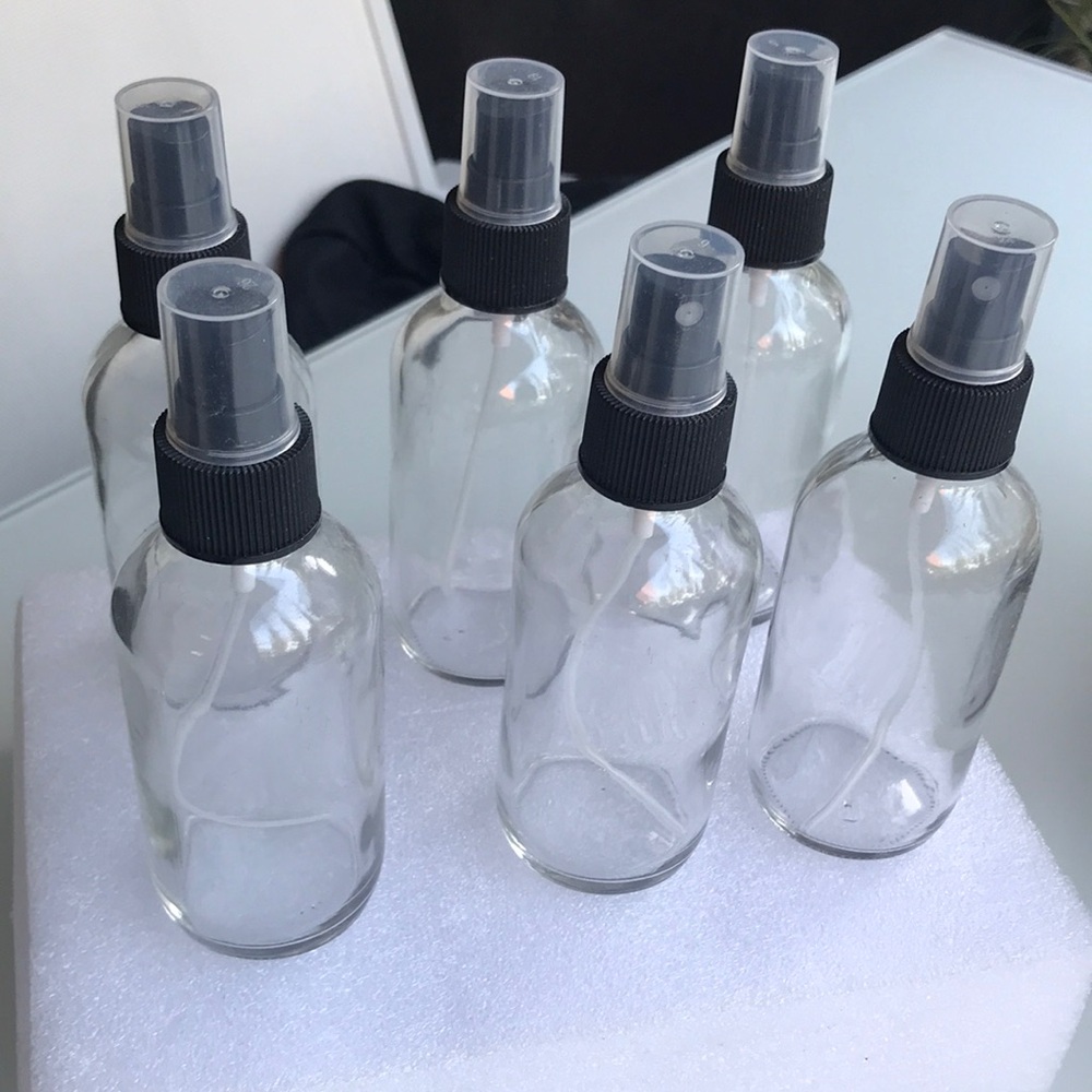 Set of Clear Glass Spray Bottles
